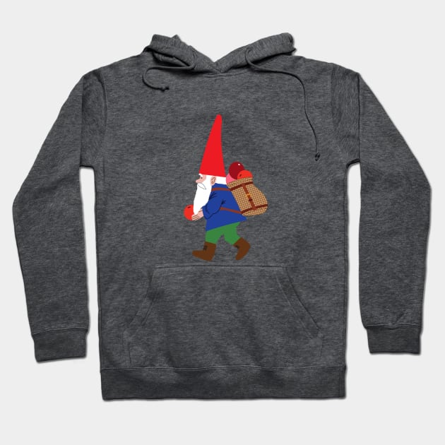 Gnome with a backpack of berries Hoodie by Jennifer Ladd